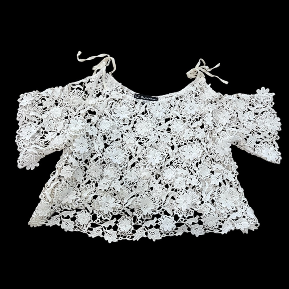 FOR LOVE AND LEMONS | white crochet top XS